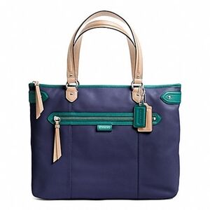 DAISY SPECTATOR LEATHER EMMA TOTE (COACH F23922)